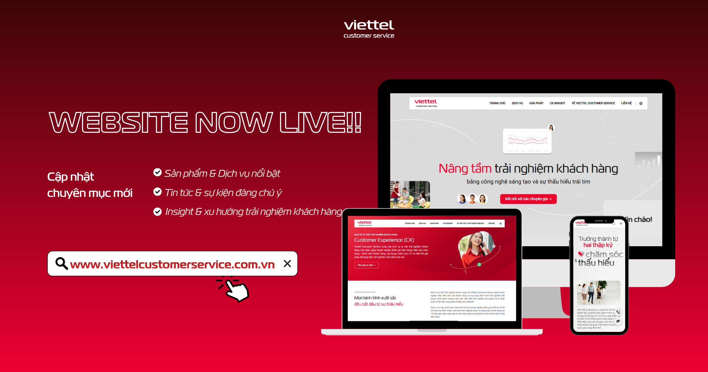 Viettel Customer Service officially launches new website interface